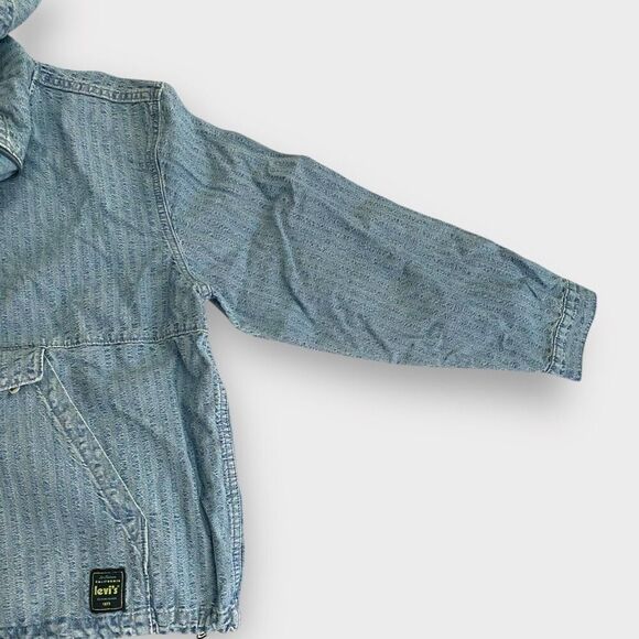 Levis Sutro "In The Sky" Seersucker Striped Denim Hooded Anorak Mens size S New - Picture 7 of 11